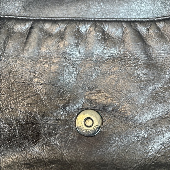 Vintage Auth. CHANEL Metallic Silver Calfskin Modern Chain Flap, Silver Hardware - Picture 9 of 16